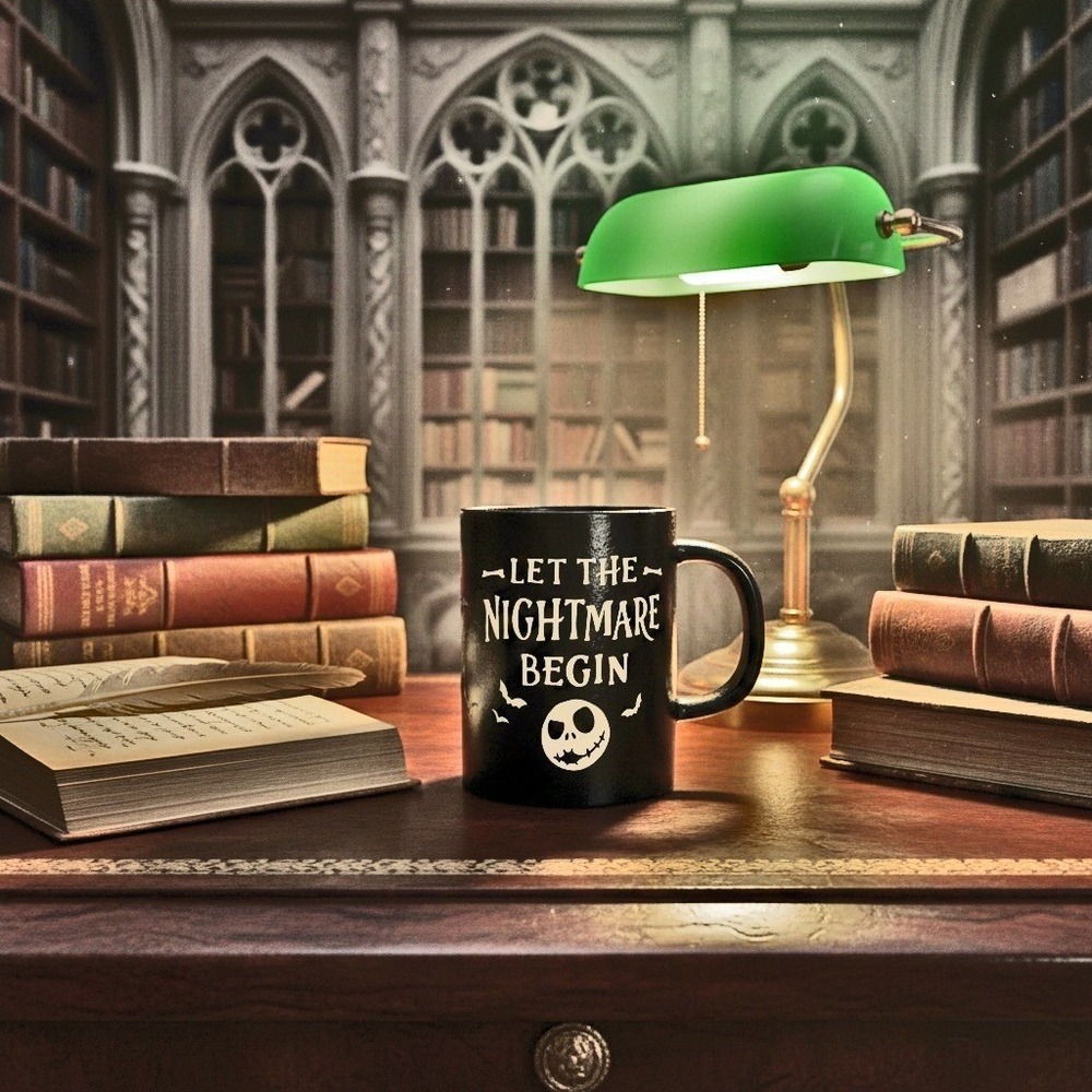 16oz Black Mug Nightmare Before Christmas Jack Skellington Inset Lettering‎ - Picture 6 of 11